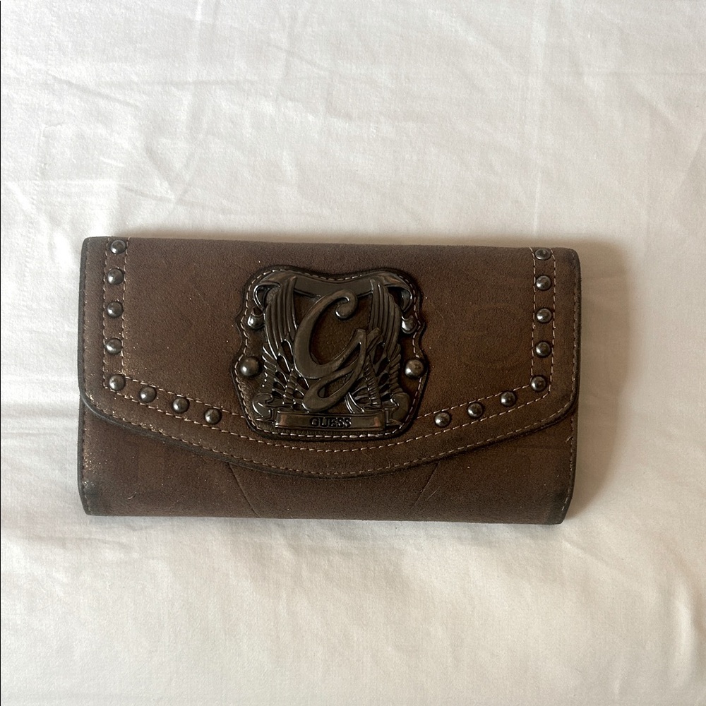 Y2k Guess brown studded wallet